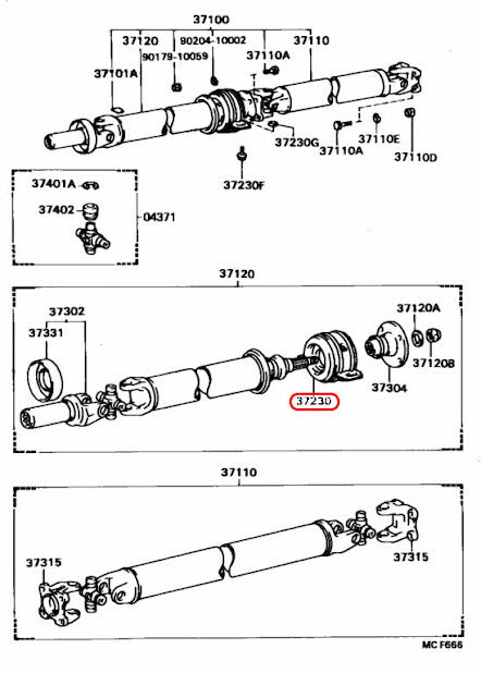 Toyota Genuine JZA70 MA70 Supra 1988-1993 Shaft Center Support Bearing OEM 3