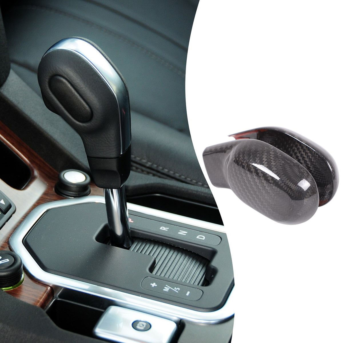 Real Carbon Fiber Gear Shift Knob Trim Cover For LR Discovery 3 4 L319 2004-2012 2