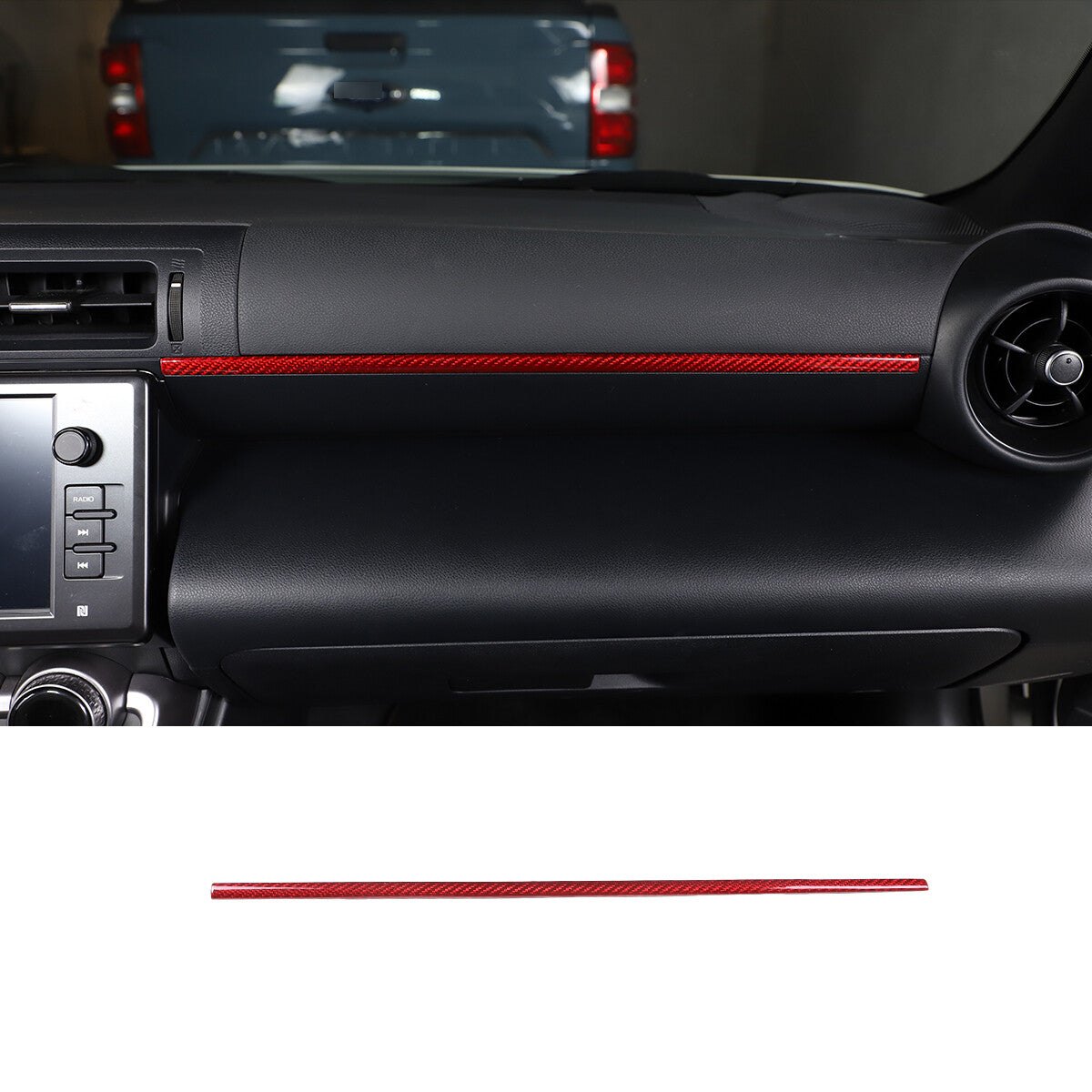 Red Real Carbon Fiber Interior Center Console Trim Set Kit For Subaru BRZ 22+ 129