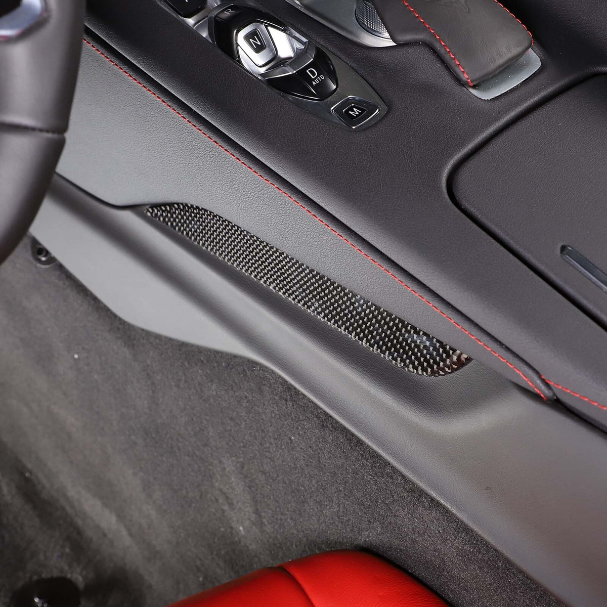 Soft Carbon Fiber Console Gear Shift Panel Trim For C8 Corvette Z06 Z51 20-25 3