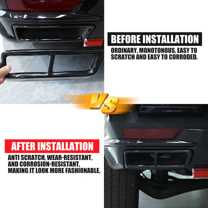 Glossy Black Rear Muffler Tail Pipe Cover Trim For Cadillac Escalade 2021-2024 9