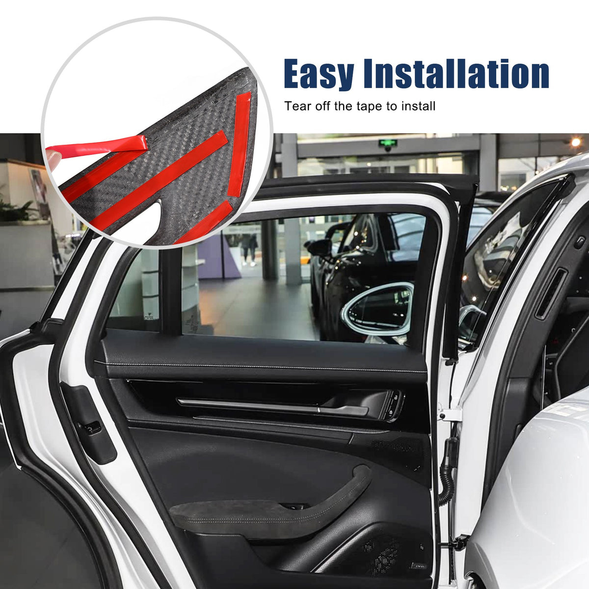 Real Carbon Fiber Interior Inner Door Panel Trim For Porsche Panamera 976 2024+ 2