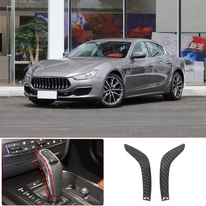 Real Carbon Fiber Gear Shift Knob Head Side Trim Cover For Maserati Ghibli 19-23 13