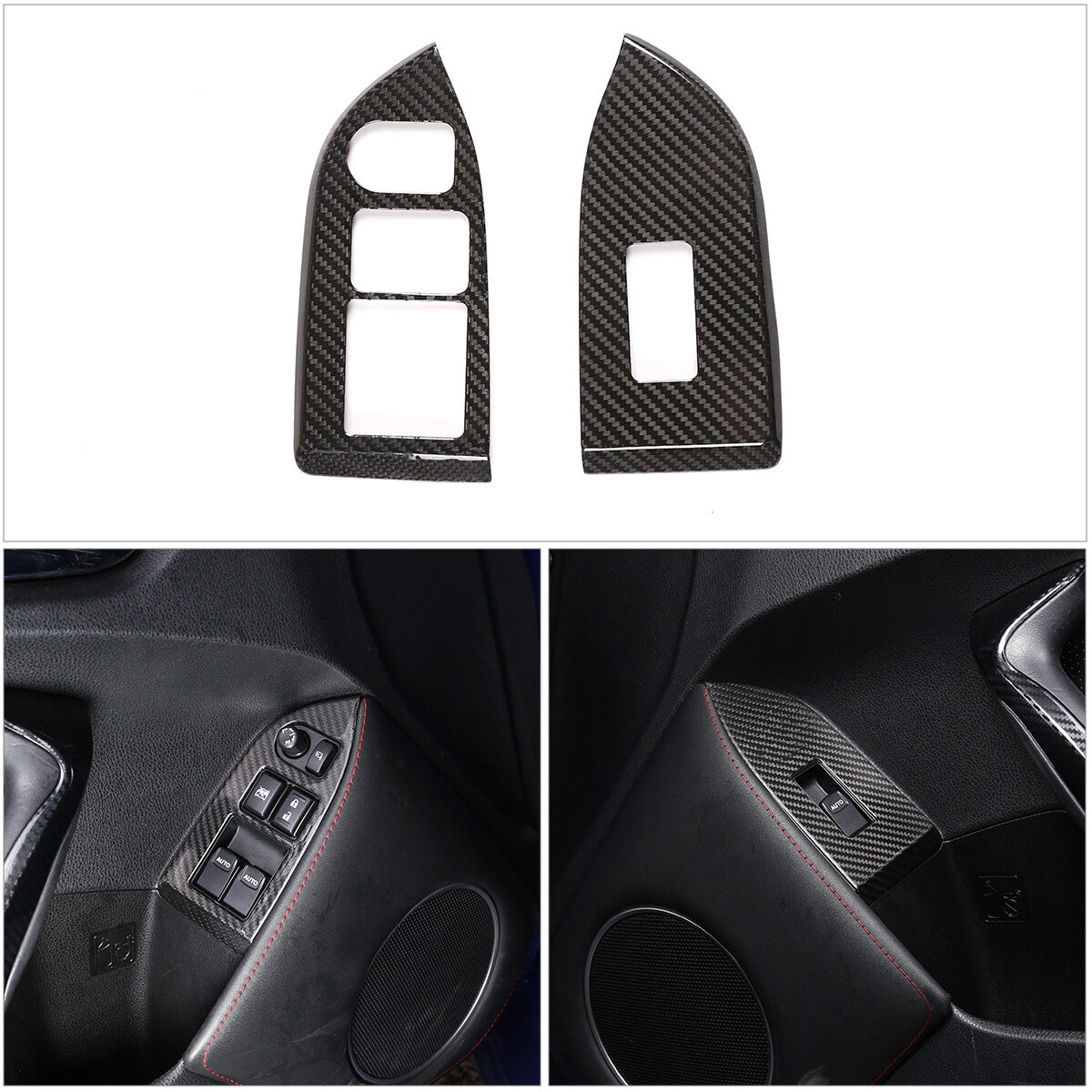 Carbon Fiber Window Lift Panel Switch Cover Trim For Toyota 86/Subaru BRZ 12-20 1