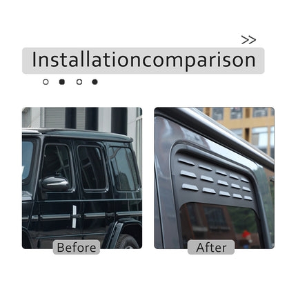Black Aluminium Alloy Rear Door Window Air Vents Screens For Benz G-class 19-23 13