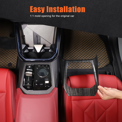 ABS Black Wood Grain Center Console Gear Shift Trim Cover For BMW X3 G45 2025+ 3