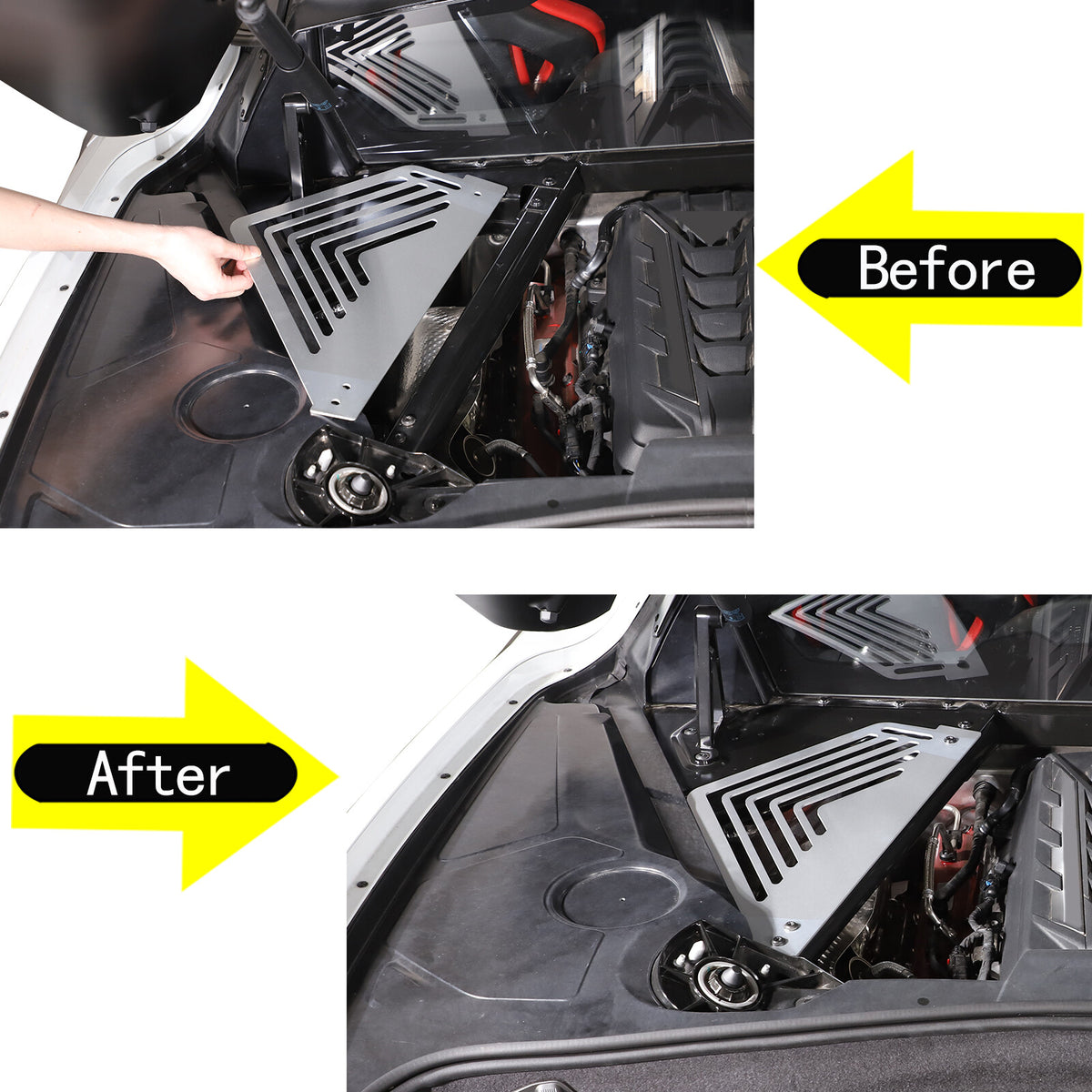 Aluminum Alloy Exterior Hood Engine License Plate Trim For Corvette C8 2020+ US - Variants 21-25 42