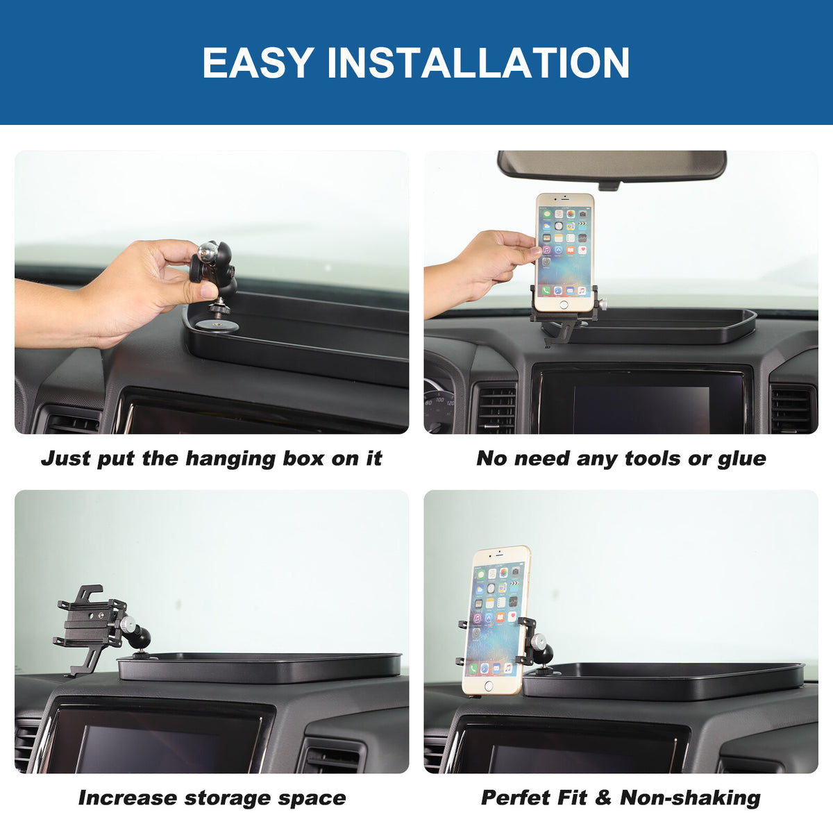 Off-road Dashboard Storage Tray Box Phone Holder For Nissan Frontier D41 2022-24 20