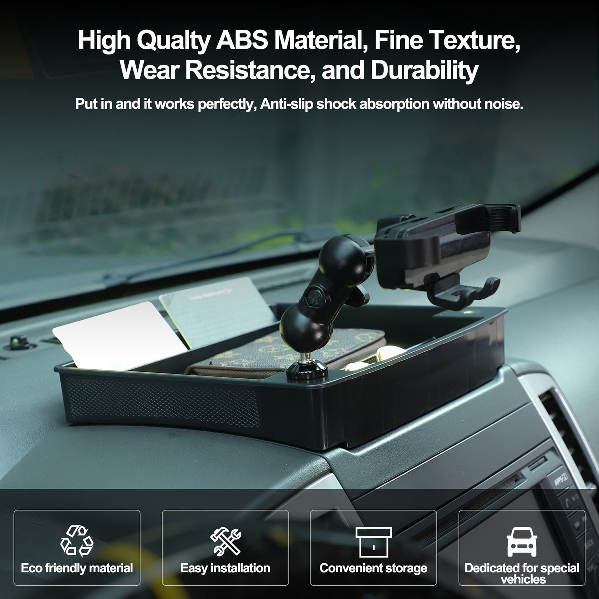 Dashboard Storage Box Organizer Phone Holder For Nissan Frontier 09-17 US 6