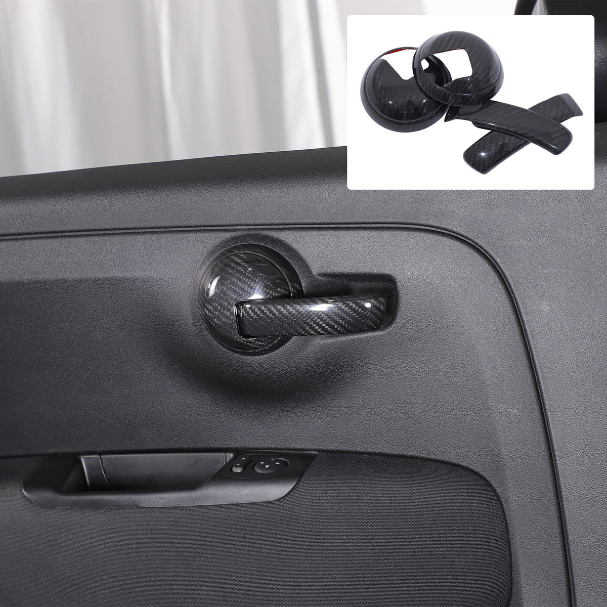 Real Carbon Fiber Interior Door Handle Trim For Fiat 500 Abarth 595 695 2010+ 20
