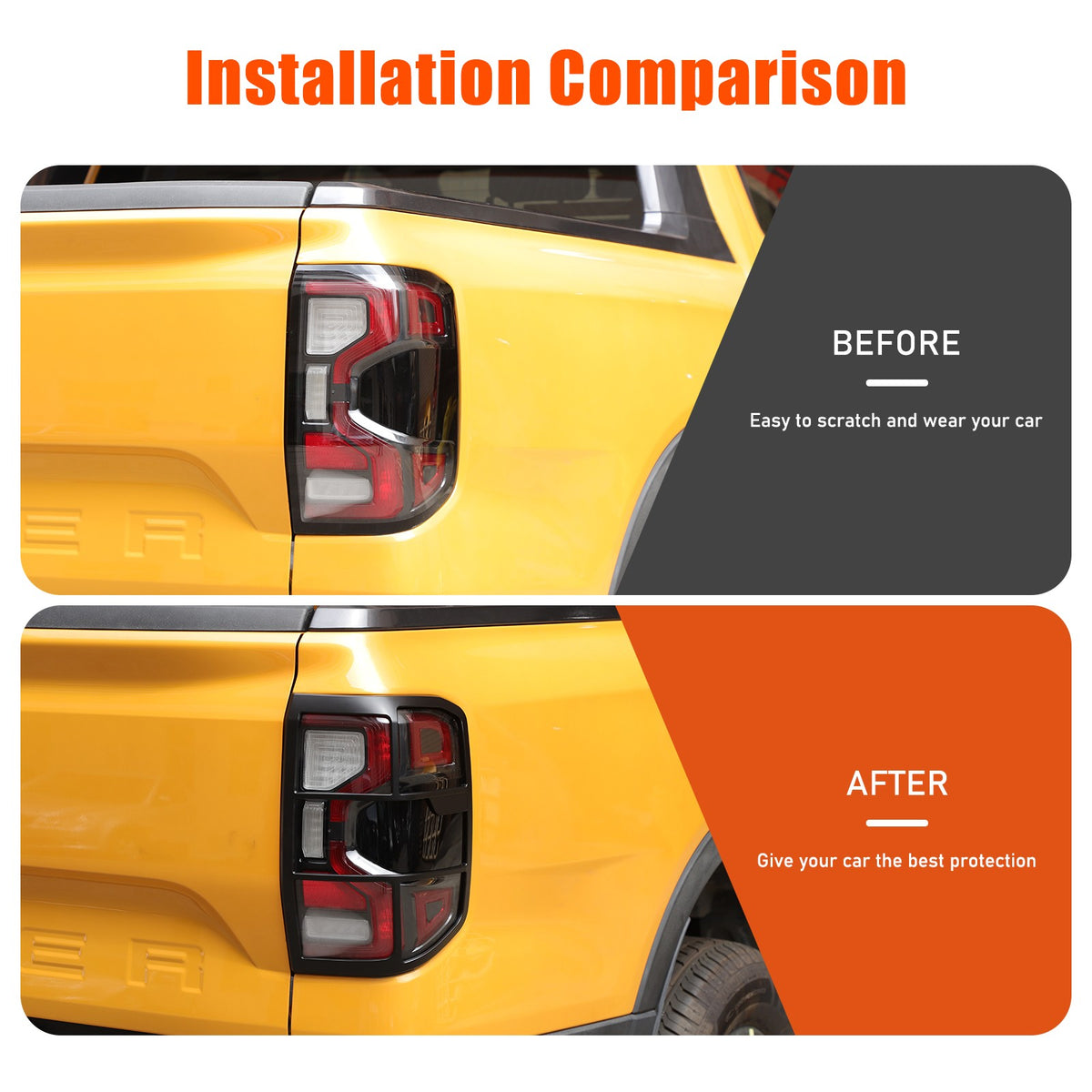 Matte Black ABS Tail Light Frame Trim For Ford Ranger T9 2023+ US 23