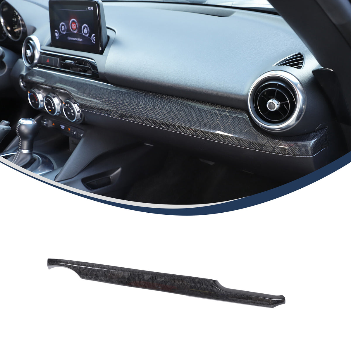 Honeycomb Carbon Fiber Interior Console Panel Trim For Mazda MX-5 Miata 2016-23 2