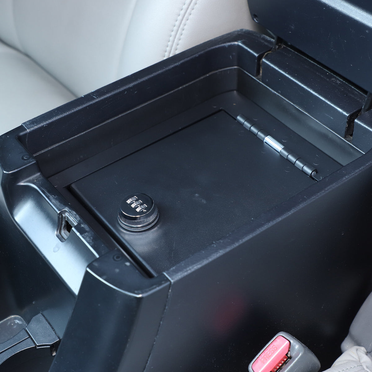 Locking Center Armrest Vault Safe Storage Box For Toyota Prado FJ120 03-09 5