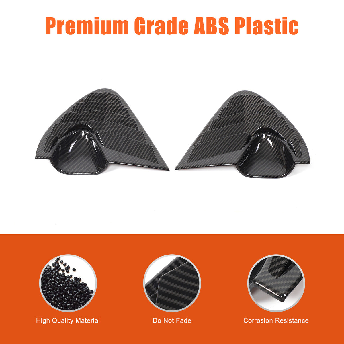 ABS Carbon Fiber Rear Side Window Louver Shutter Cover For Seat Leon MK2 08-12 19