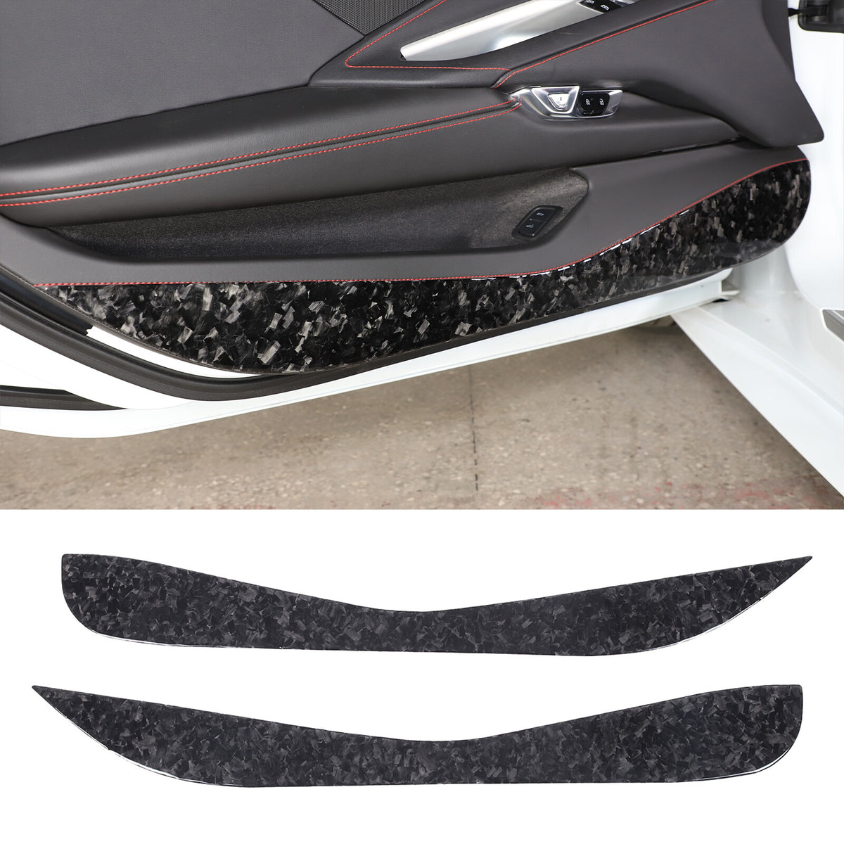 Forged Carbon Fiber Car Door Anti-kick Guard Trim Panel For Corvette C8 2020-26 2
