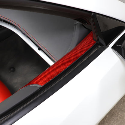Red Soft Carbon Fiber Interior Decor Trim Kit Cover Set For Corvette C8 20-25 205