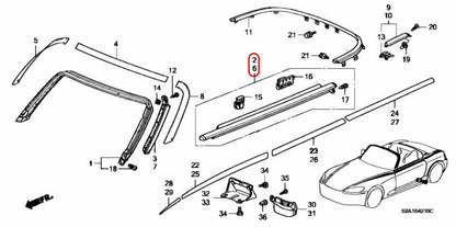 Honda S2000 AP1 AP2 Genuine window Molding Assy Left & Right Set OEM JDM Japan 3