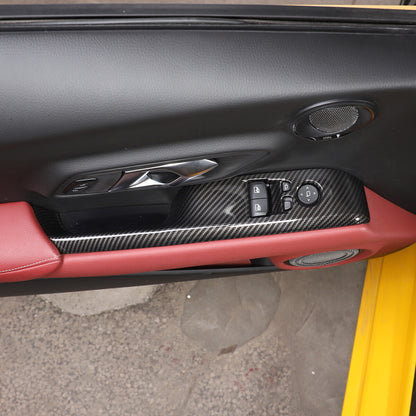 4pcs Carbon Fiber ABS Window Lift & Door handle Cover Trim For Supra A90 19-24 6