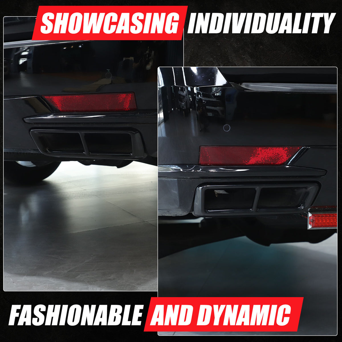 Glossy Black Rear Muffler Tail Pipe Cover Trim For Cadillac Escalade 2021-2024 17