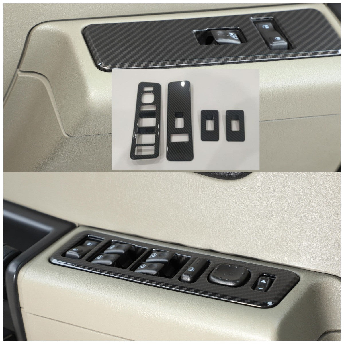 For Hummer H2 2003-07 Window Lift Switch Frame ABS Carbon Fiber Color US 3