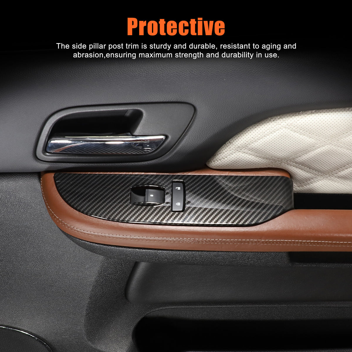 ABS Carbon Fiber Interior Decor Trim Cover For Cadillac Escalade 2007-14 20