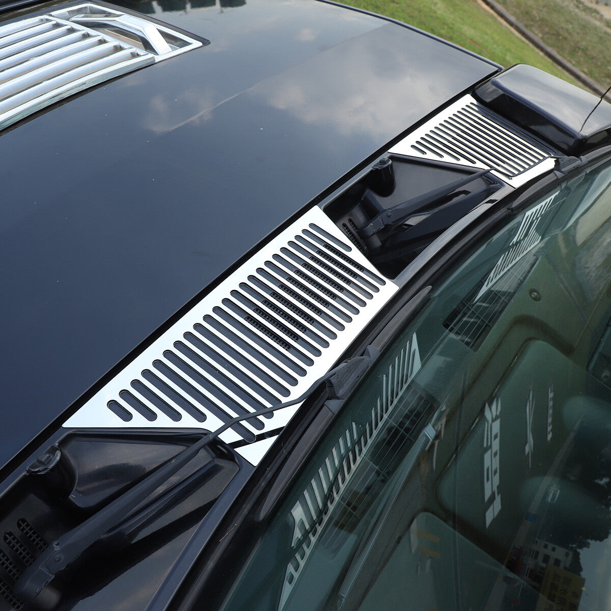 Silver Steel Front Engine Hood Air Outlet Vent trim cover For Hummer H2 03-09 US 8
