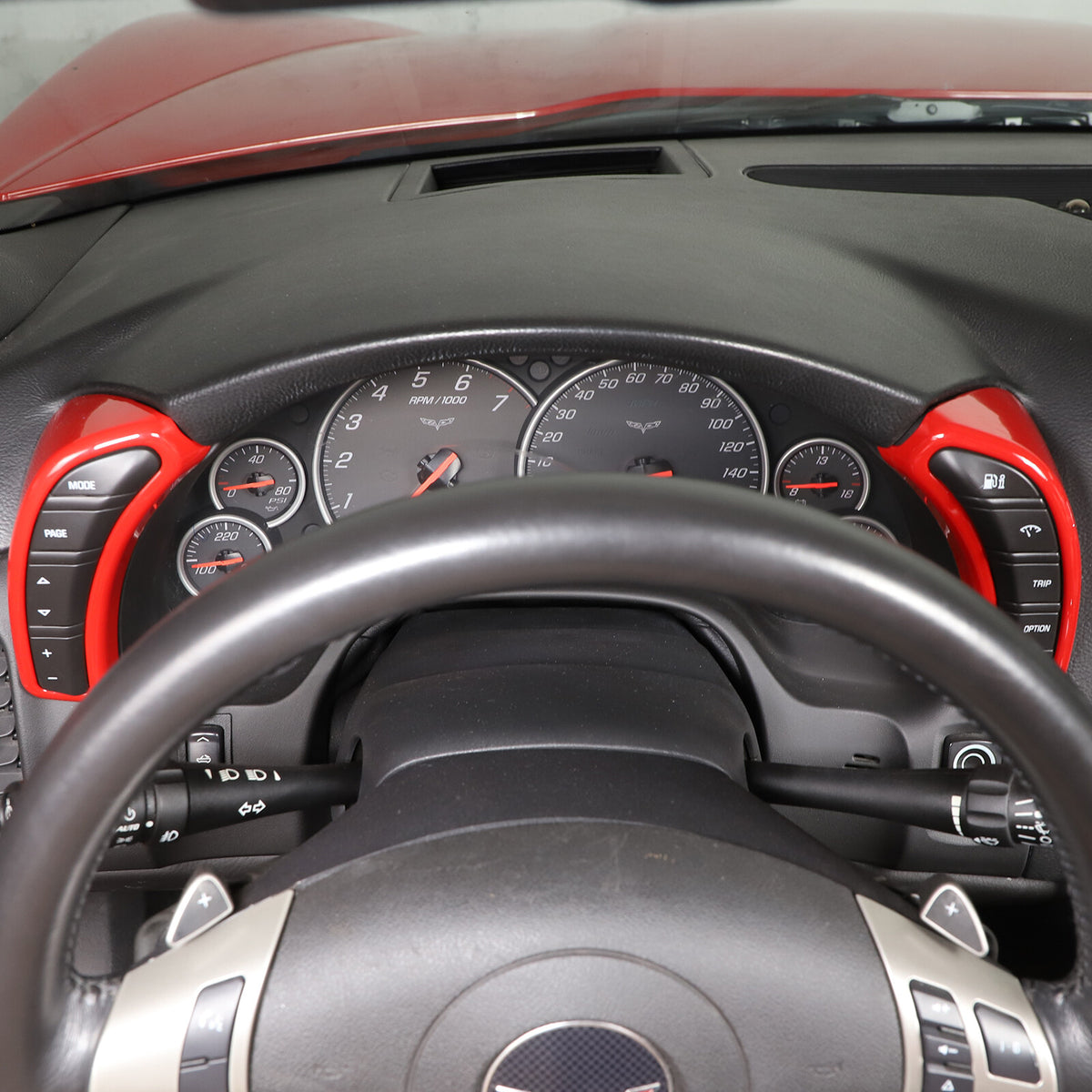 Red ABS Dashboard Interior Air Outlet Trim Set Kit For Corvette C6 2005-13 US 9