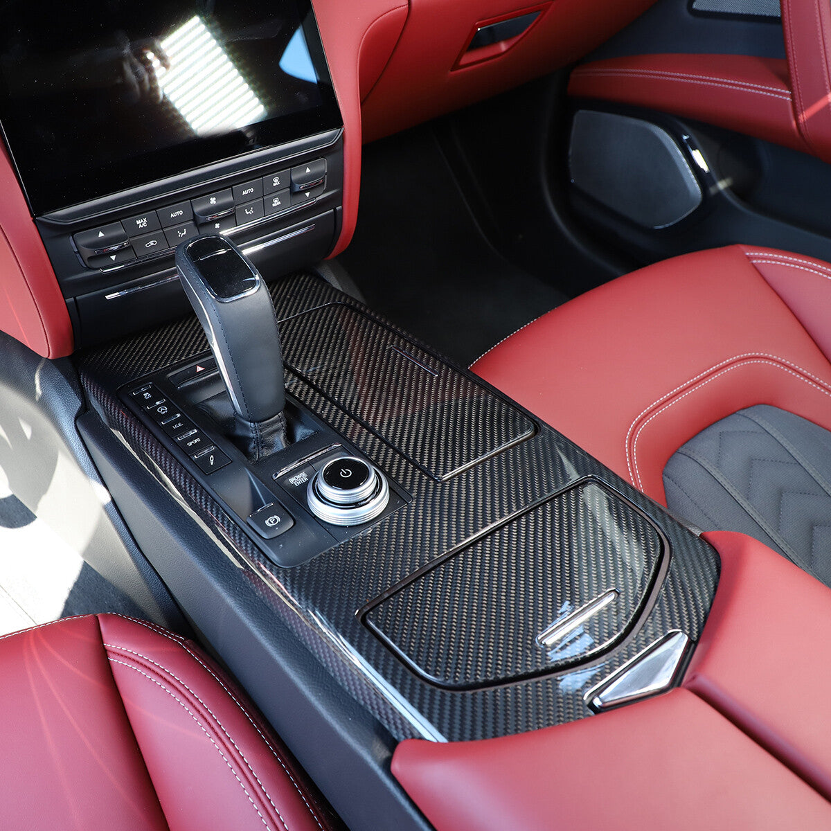 Real Carbon Fiber Gear Shift Panel Cover Trim For Maserati Ghibli 2017-23 US 6