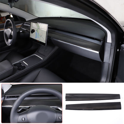 For Tesla Model 3 Y 2016-2023 Dashboard Cover Real Carbon Fiber Panel Trim Cover 1