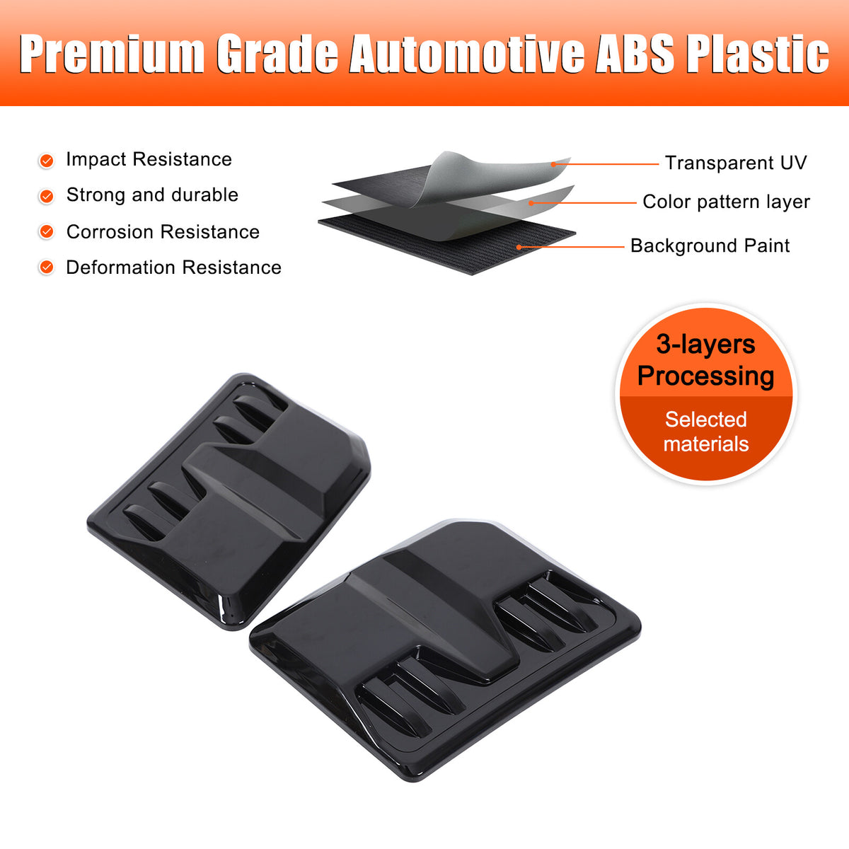 Glossy Black Hood Engine Air Vent Cover Trim For Toyota Tacoma 2015-2022 US 7