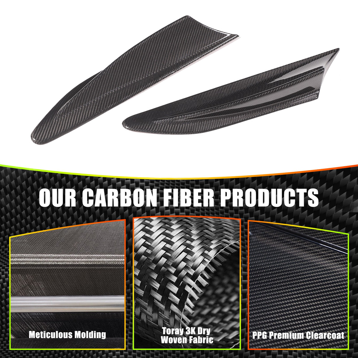 Real Carbon Fiber Side Fender Airvent Trim For Toyota 86 16-20/Subaru BRZ 12-20 3