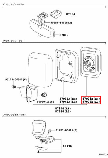 Toyota Genuine FJ CRUISER GSJ15 GSJ15W OUTER REAR VIEW MIRROR LH & RH Set OEM 3