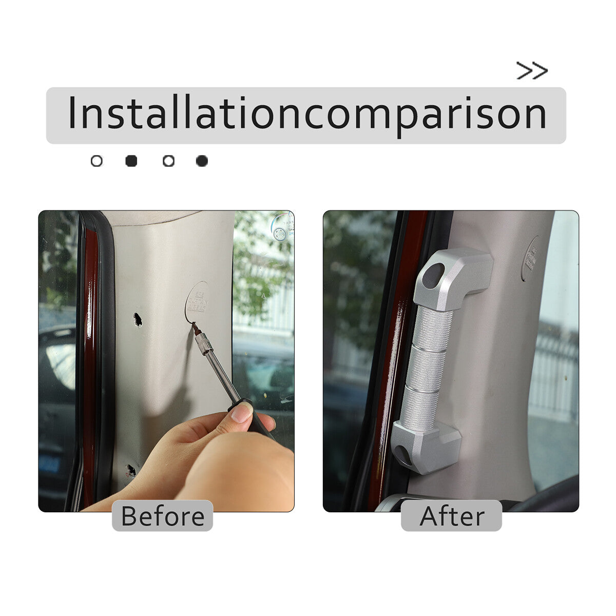 For Toyota FJ Cruiser 2007-21 A-Pillar Grab Handle Replacement Aluminium Silver 6