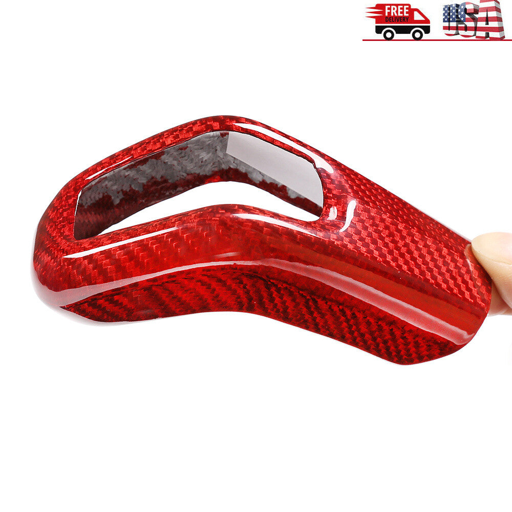 Red Carbon Fiber Gear Shift Knob Cover for LR Range Rover Sport & Jaguar E-PACE 6
