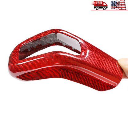 Red Carbon Fiber Gear Shift Knob Cover for LR Range Rover Sport & Jaguar E-PACE 6