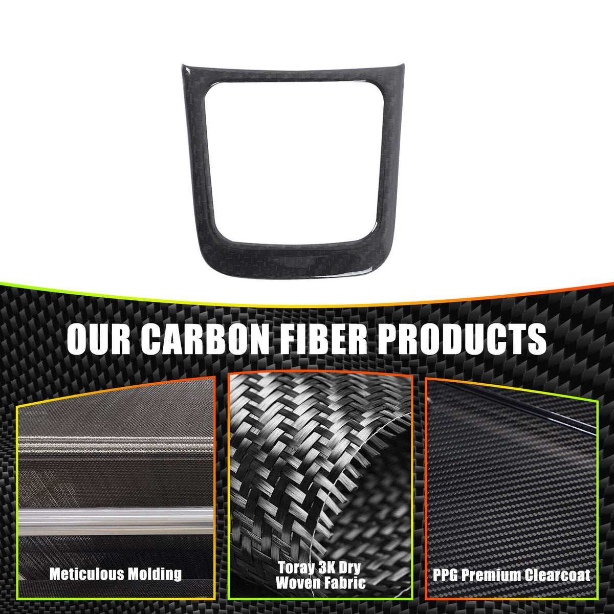 Real Carbon Fiber Center Console Cup Holder Trim For Porsche 718 16-19/911 12-18 14