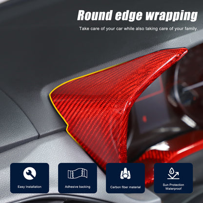 Red Real Carbon Fiber Center Dashboard Trim For Subaru Crosstrek 24+ 15