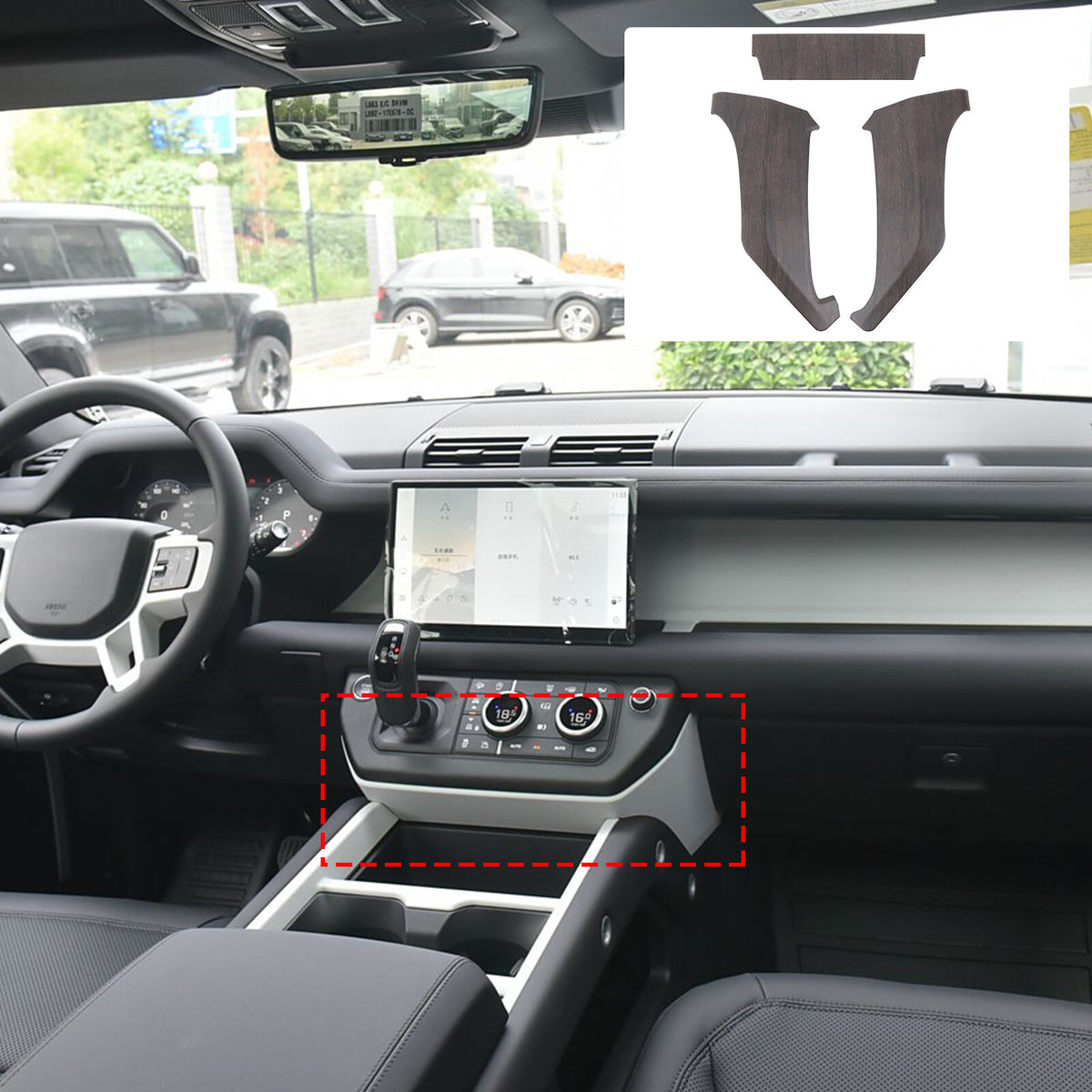 Oak Wood Grain Center Console Knee Side Panel Trim For LR Defender L663 25+ 8