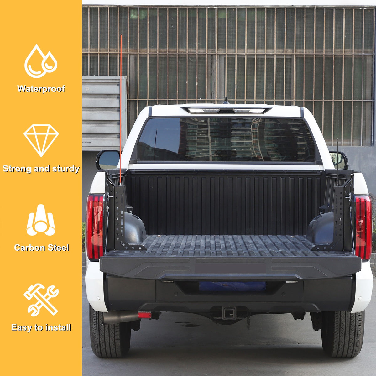 Black Steel L-Shaped Truck Bed Reinforcement Bracket For Toyota Tundra 2022+ 19