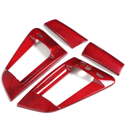 Red Real Carbon Fiber Door Handle Cover For Nissan 370Z Z34 2009-2019 9