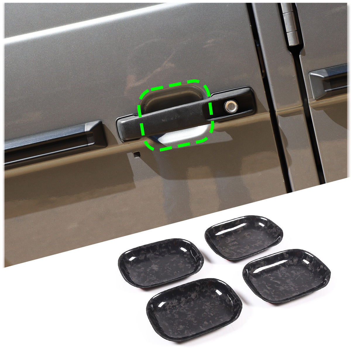Forged Carbon Fiber Exterior Door Bowl Cover Trim For Mercedes G Class 2004-2018 13
