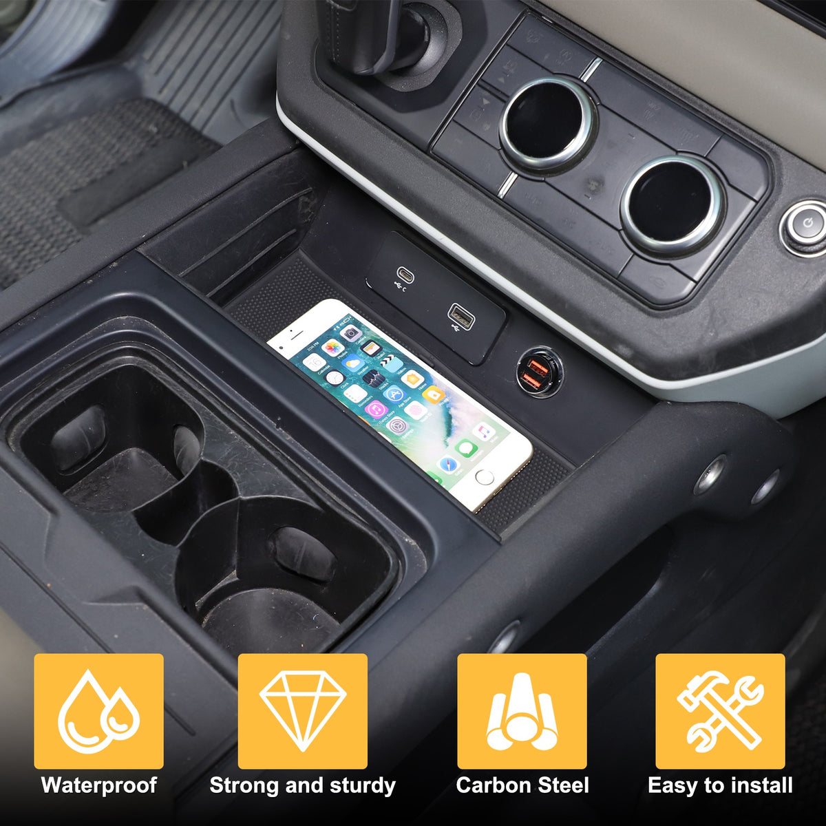 Aluminum Alloy Center Console Lower Safe Box For LR Defender L663 2020-2024 15
