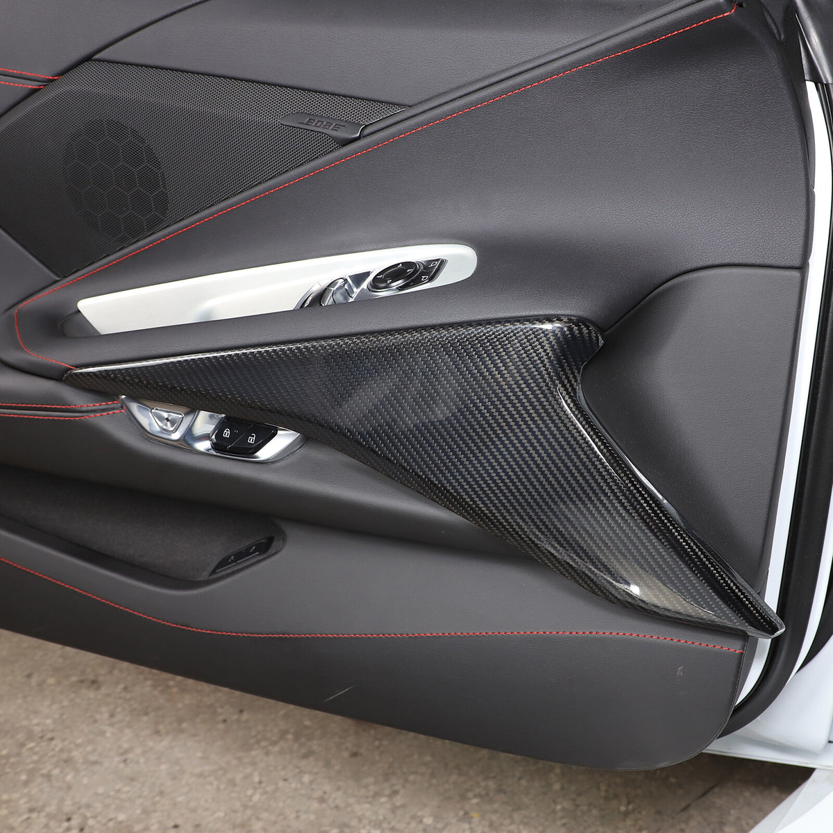 Real Dry Carbon Fiber Interior Door Panel Decor Cover Trim For Corvette C8 20-26 14