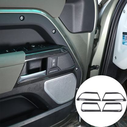 Carbon Fiber Door Handle Frame Cover Trim For Land Rover Defender 110 2020 2022 1
