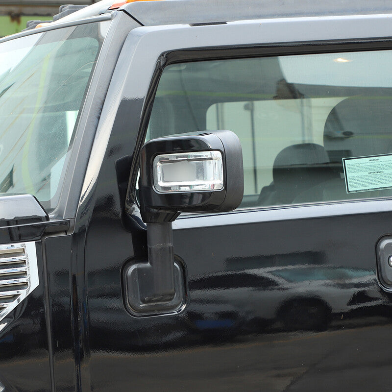 Glossy Black Side Door Mirror Cover Trims Moulding For 2003-09 Hummer H2 SUV SUT 9