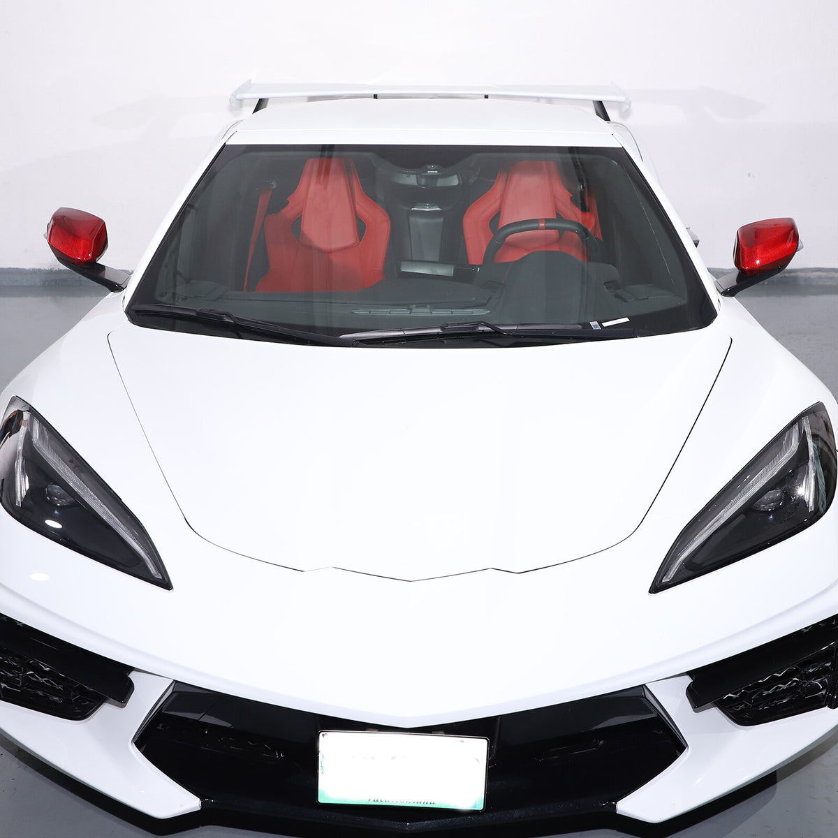 Red Real Carbon Fiber Side Rearview Mirror Cover Caps Trim For Corvette C8 20-26 2