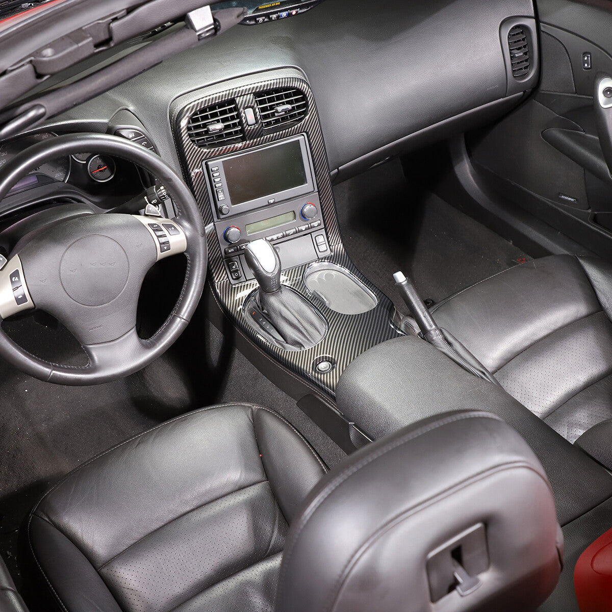 Carbon Fiber ABS Center Console Gear Shift Panel Cover For 2005-2013 Corvette C6 15