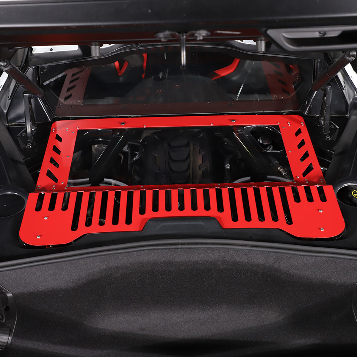 Red Alloy Engine Bay Panel Cover Trim Fit For Corvette C8 2020-26 1