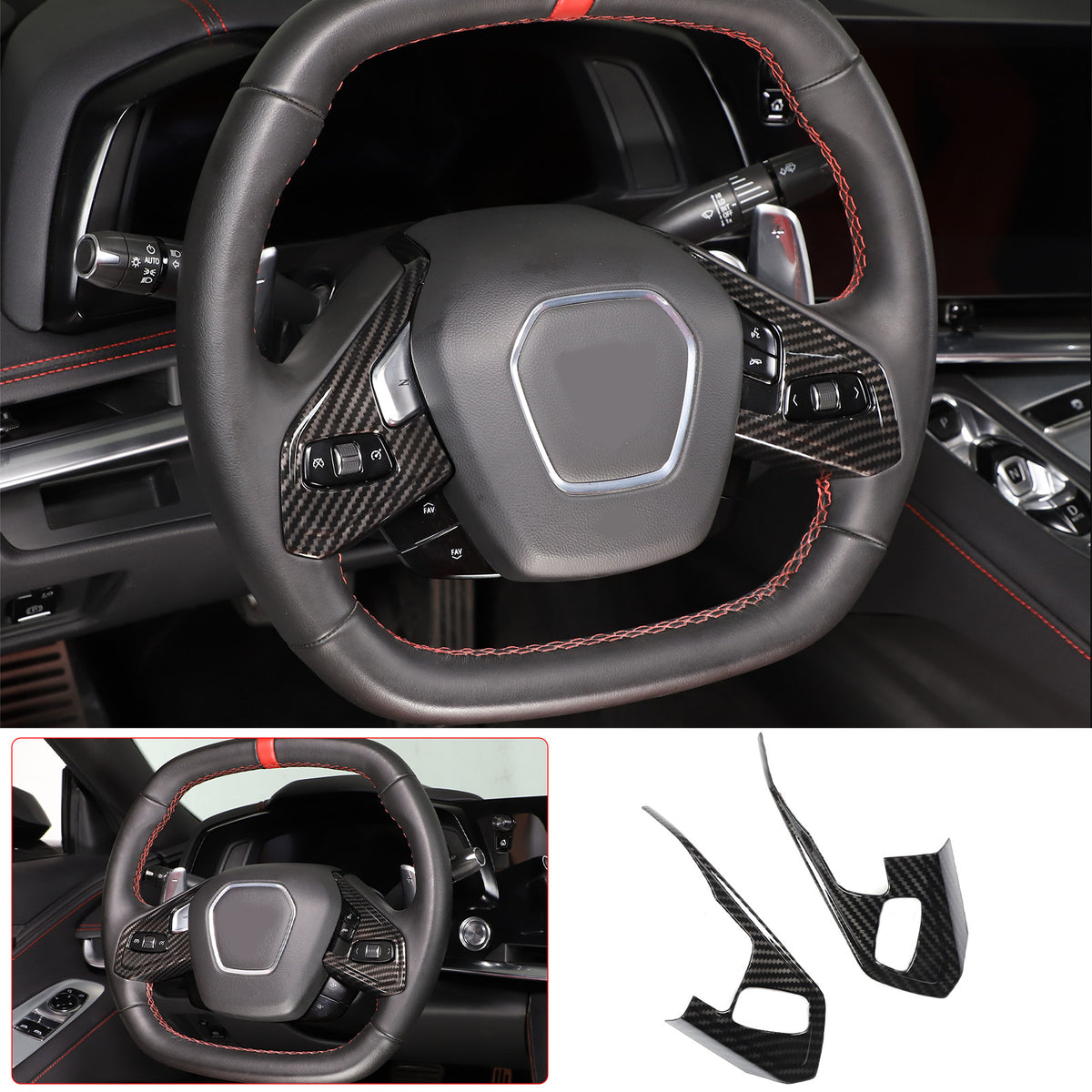 Carbon Fiber ABS Interior Full Decor Cover Trim Kit For Corvette C8 2020-2025 - Styles 1-5 30