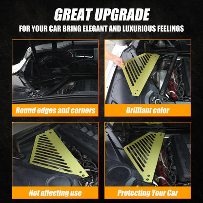 Yellow Engine Bay Side Panel Cover Overlay Coupe For Corvette C8 2020-26 6